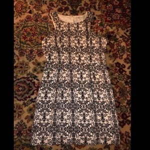 Black and Cream Satin Dress